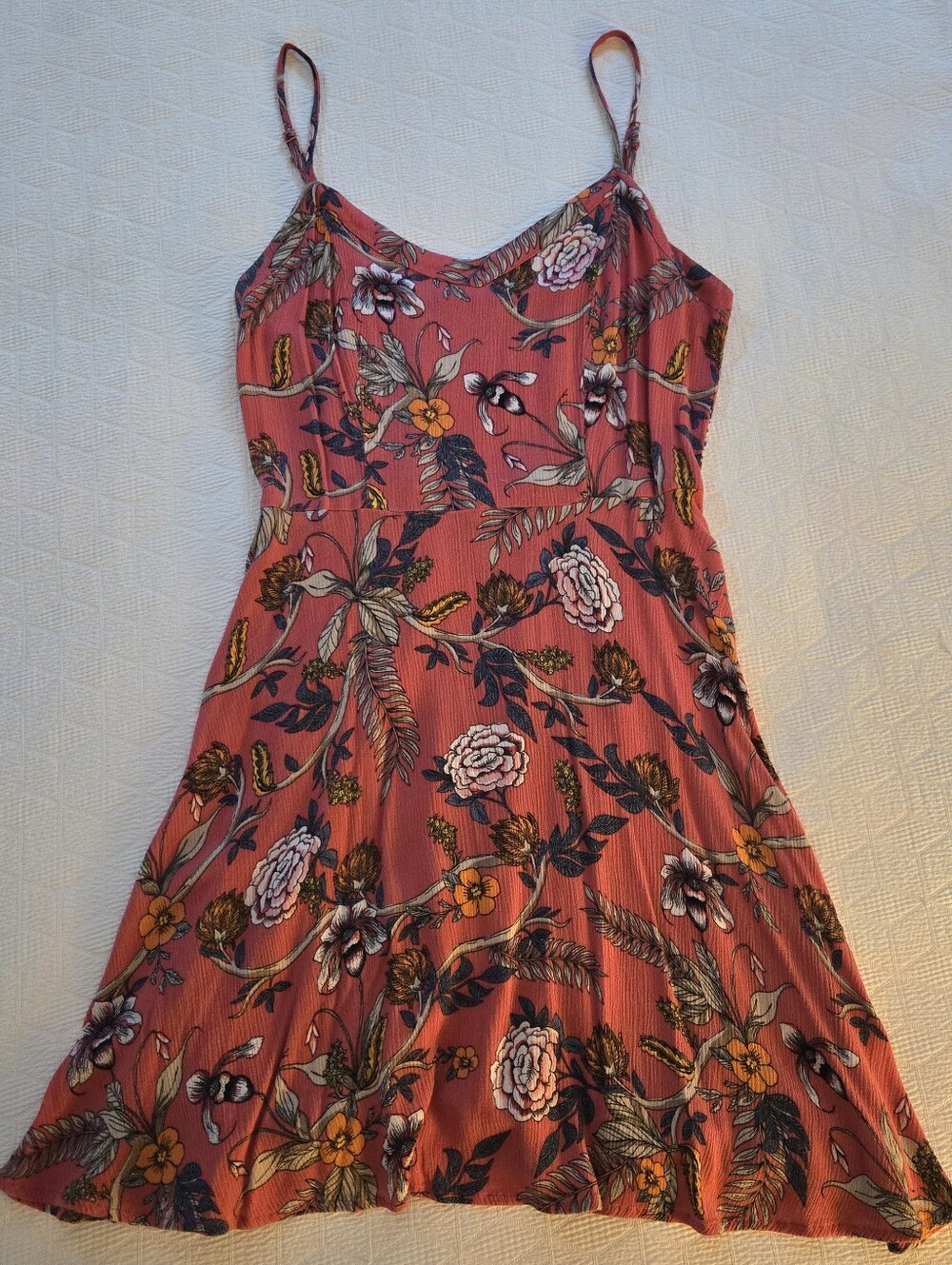 Cotton On Floral Pink Spaghetti-Strap Sundress Small